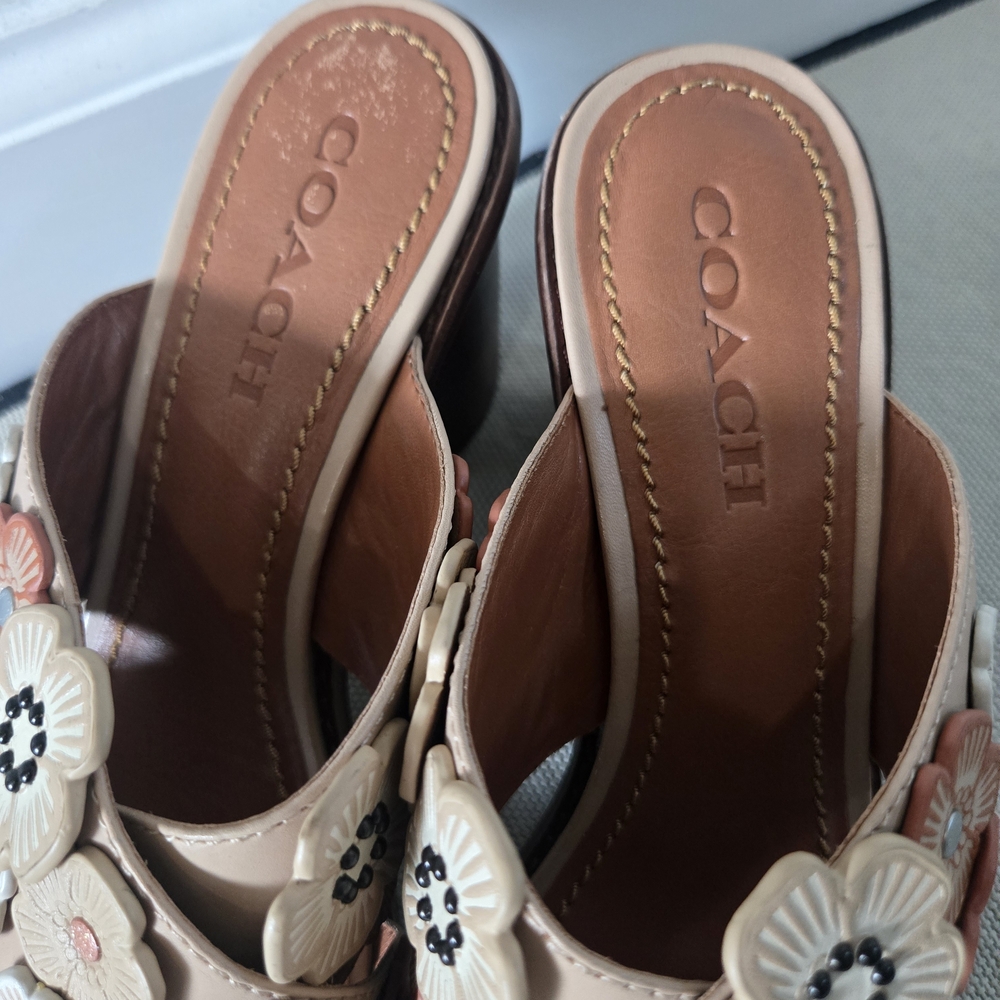 COACH Tea Rose Heeled Sandals - Picture 8 of 9